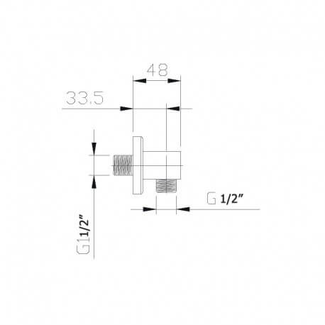 Porta acqua quadrata per tubi doccia cromati