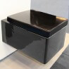 WC Suspendu Rectangulaire - Avec Abattant - Céramique Noir Brillant - 52x39 cm - Kube