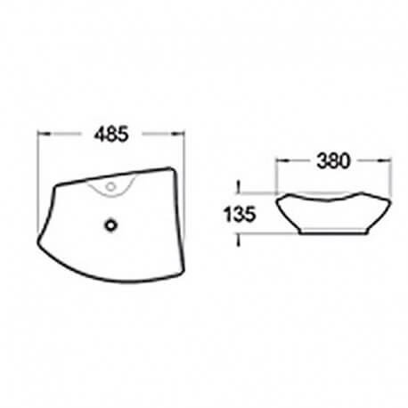 Layout basin with white ceramic faucet beach Feuille