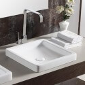 Temp|Lavabo semincasso quadrato in ceramica biancaVia del bagno