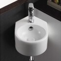 White Ceramic Round Hand Washing Machines Style