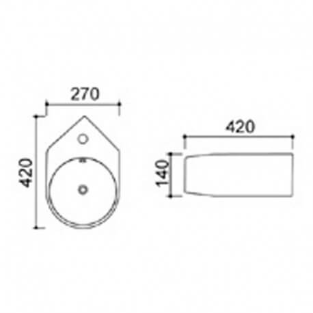 Lave-mains d'angle rond céramique blanche  Style| Rue du Bain
