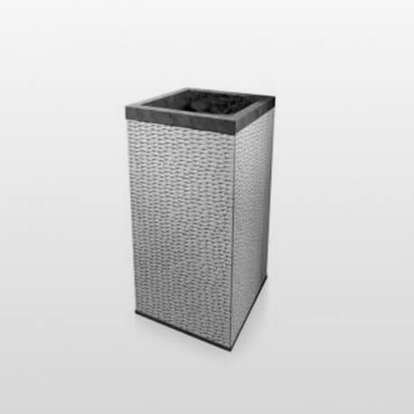 Square totem lavabo in Stonestone black natural stone