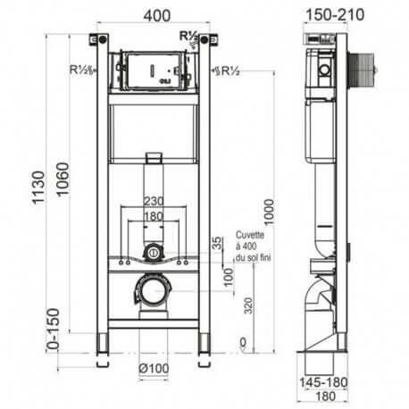   Construction-support WC Universal white square plate