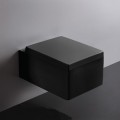 WC rettangolare sospeso, 52x39 cm, nero, con risata, Kube
