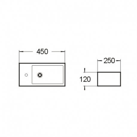 Lave Main Rectangulaire Gauche Studio | Rue du Bain