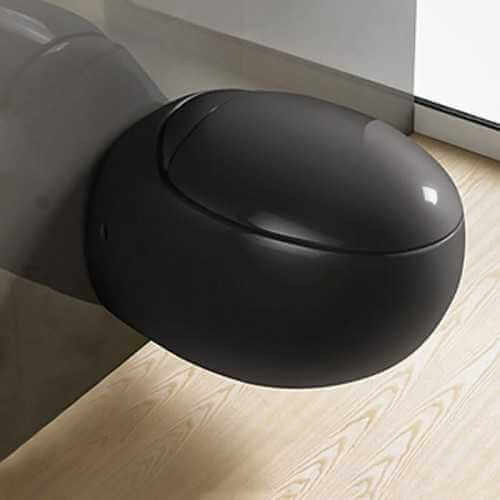 Wc suspendido - con corte - cerámica negro - 59x41 cm - Ove