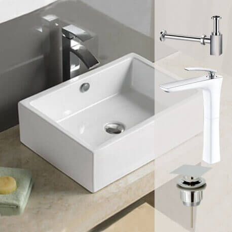 Tavolino rettangolare, 51x36 cm, Ceramica, Linea.