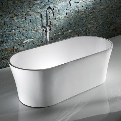  Bianco ovale acrilico ilot bagno 170 cm Bruges