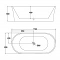  Bianco ovale acrilico ilot bagno 170 cm Bruges