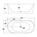  Weiße ovale freistehende Badewanne aus Acryl 170 cm Bruges |Bather Straße