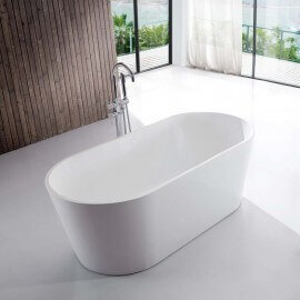 White Acrylic Ilot Oval Bath, Milan