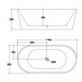  White Acrylic Ilot Oval Bath, Milan