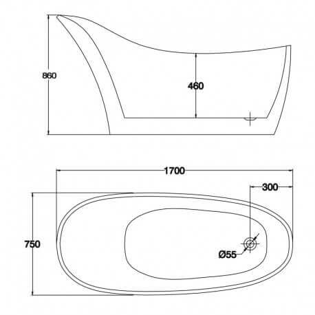  Ilot oval bad Acryl Venedig