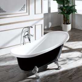 Baño ovalado blanco y negro en Viena - Rue du Bain