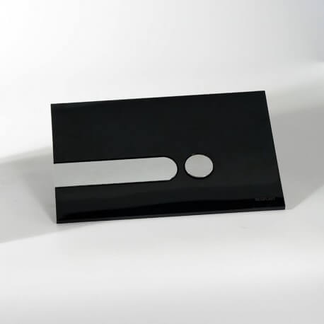 Schwarze Platte mit Farbkasten