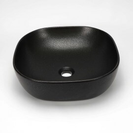 Vasque à Poser Carrée - Céramique Noir Mat - 41x41 cm -  Vasco