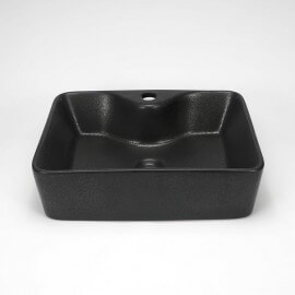 Vasque à poser céramique noire rectangulaire Edo | Rue du Bain