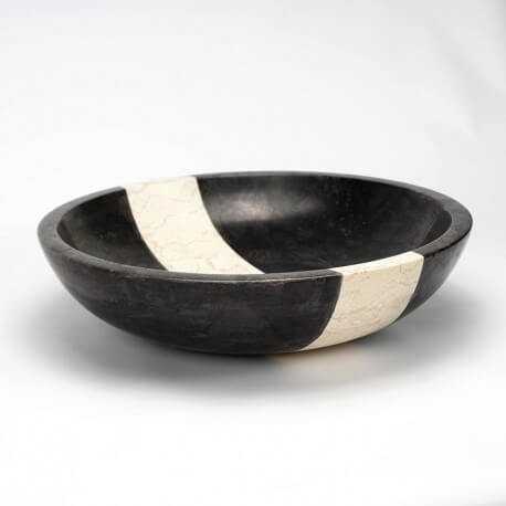 Set up bowl black stone and beige Edo
