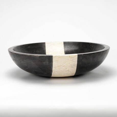 Set up bowl black stone and beige Edo