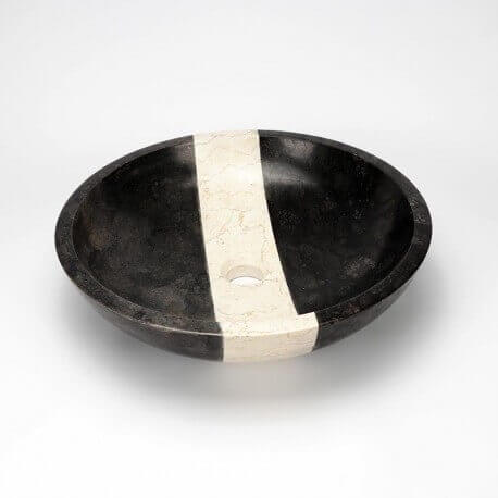 Set up bowl black stone and beige Edo