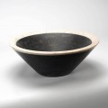 Vase redondo negro piedra y beige Elite