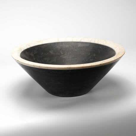 Vase redondo negro piedra y beige Elite