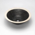 Vase redondo negro piedra y beige Elite