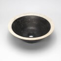 Vase redondo negro piedra y beige Elite
