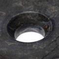Vaso posato rotondo in pietra nera e beige Elite