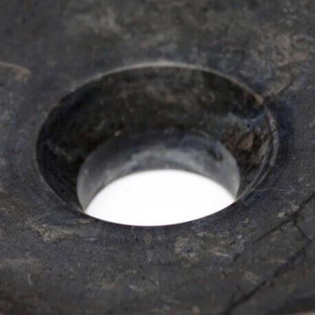 Runde Verlegevase schwarzer Stein und beige Elite