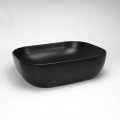 Rectangular matt black ceramic flooring pan Maze