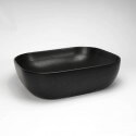 Rectangular matt black ceramic flooring pan Maze