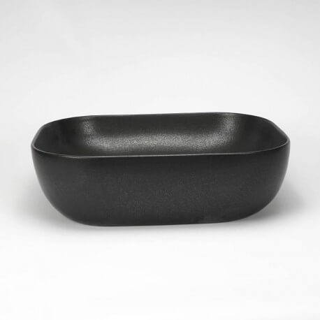 Rectangular matt black ceramic flooring pan Maze