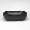 Rectangular matt black ceramic flooring pan Maze