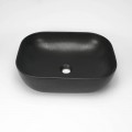 Rectangular matt black ceramic flooring pan Maze
