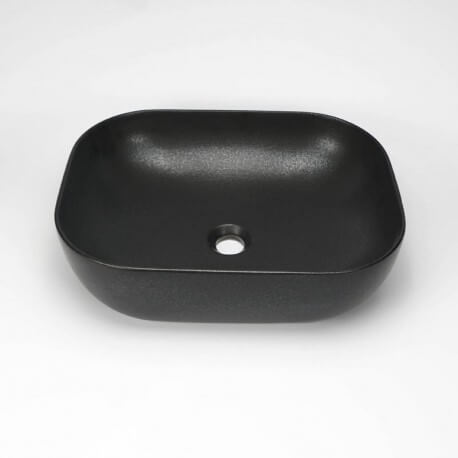 Rectangular matt black ceramic flooring pan Maze