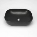 Rectangular matt black ceramic flooring pan Maze