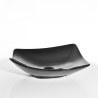 Vasque à Poser Asymétrique - Céramique Noir Brillant - 49x38 cm - Feuille
