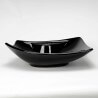 Vasque à Poser avec Plage de robinetterie - Céramique Noir Brillant - 49x38 cm - Feuille