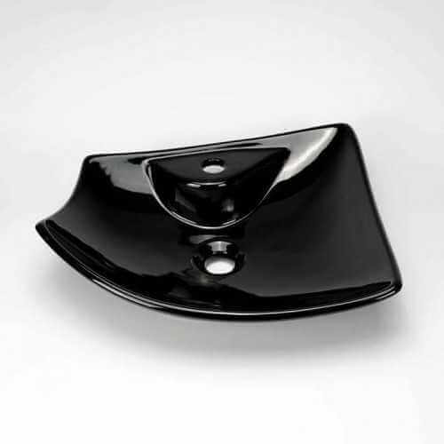 Black ceramic flooring pan with tap beach