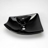 Layout lavabo con grifos Beach Ceramic Black 49cm - Hoja