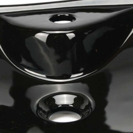 Black ceramic flooring pan with tap beach