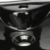 Layout lavabo con grifos Beach Ceramic Black 49cm - Hoja