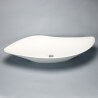 Asimmetrico Posing Vasque Solid superficie Bianco Mat - 80x38 cm - Ondea