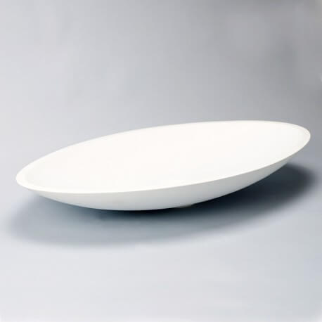 Oval White Mat Poser Vasque, 59x35 cm, Composite, Bald