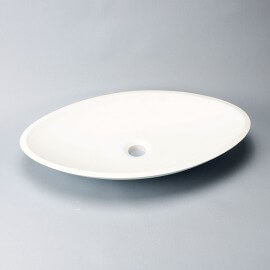 Oval White Mat Poser Vasque, 59x35 cm, Compuesto, Pronto 2