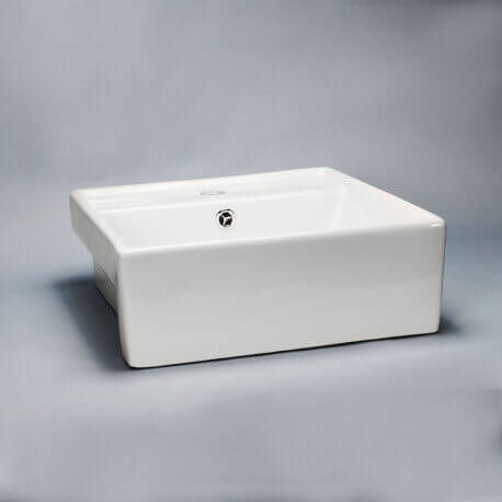 Ceramic semi recessed vasque Pure