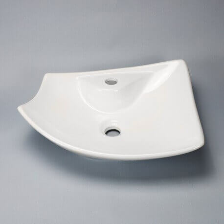 Layout basin with white ceramic faucet beach Feuille