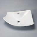 Layout basin with white ceramic faucet beach Feuille